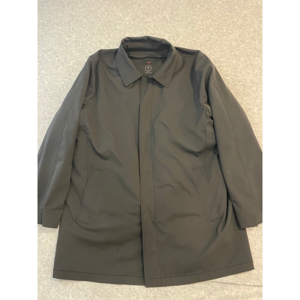 Tumi Tech Men's Dark Gray Trench Coat Water Resistant Size XXL